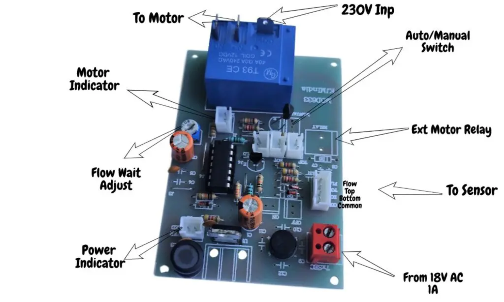 Water level controller connection details