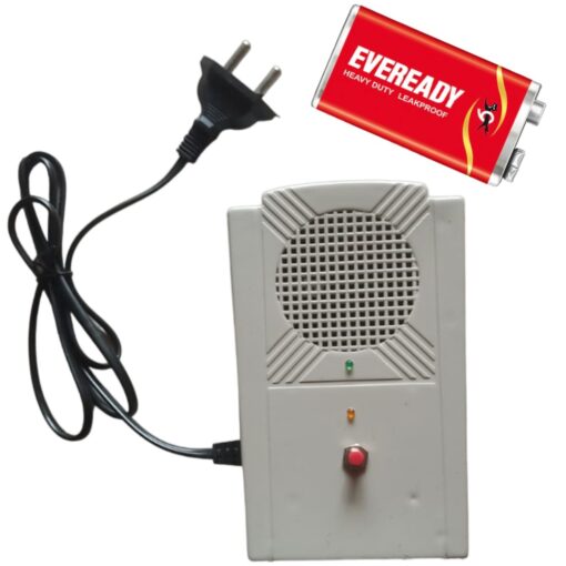 Power failure and resumption alarm with a 9v eveready battery