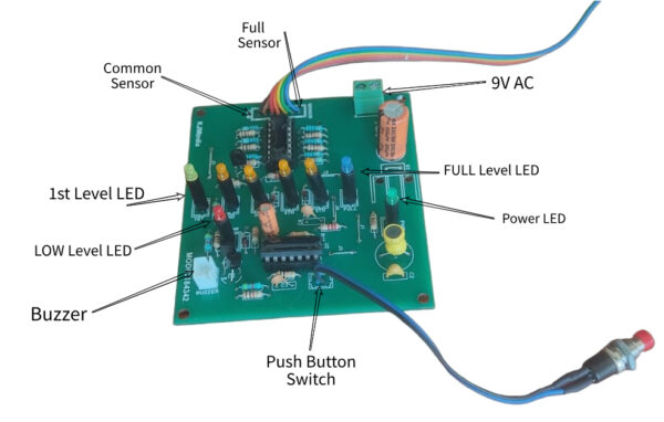 Water level indicator circuit board connection diagram